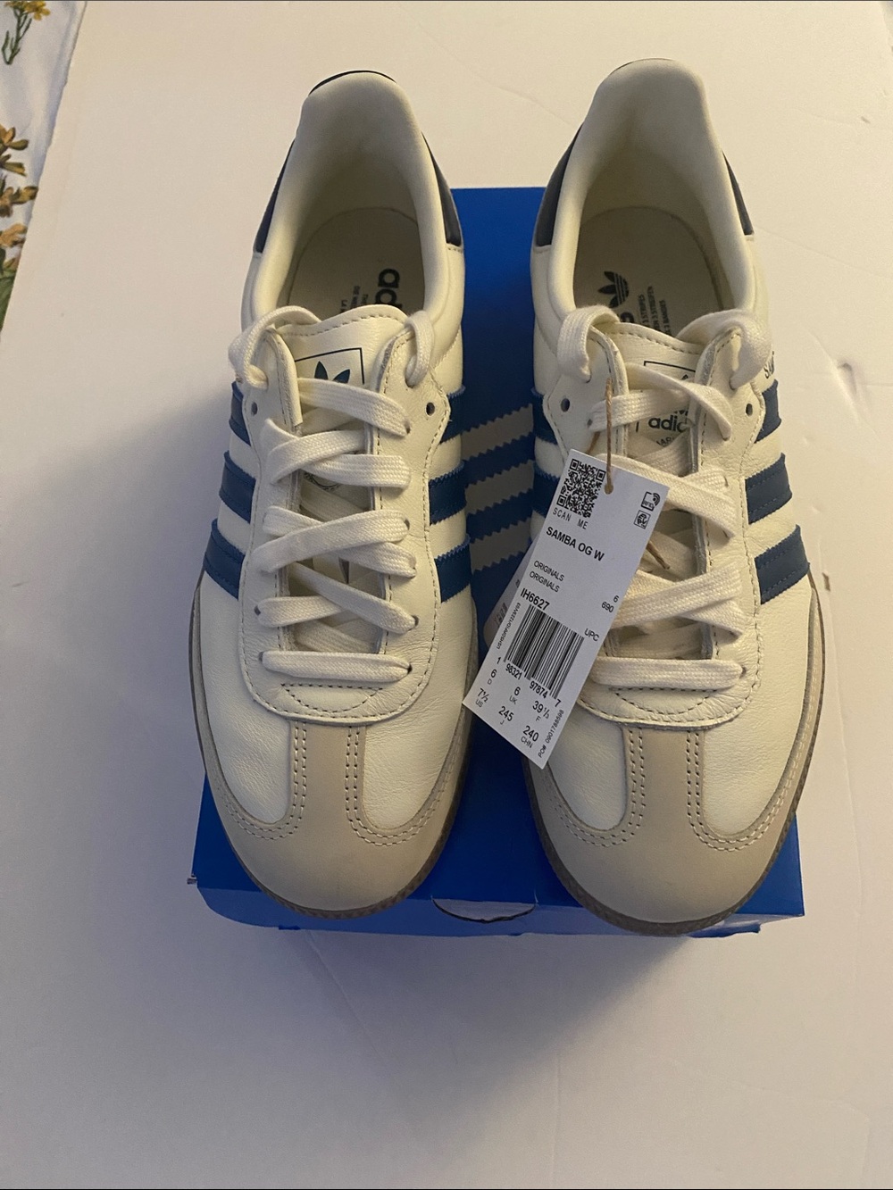 adidas Samba OG Women’s Sneakers White with Navy Stripes